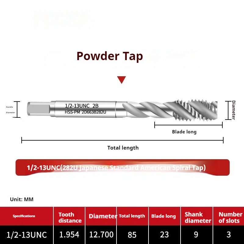2125-281U American powder screw tip machine with tap spiral tapping series Japanese standard powder high-speed steel tap Shandong Denso Pricision Tools Co.,Ltd.